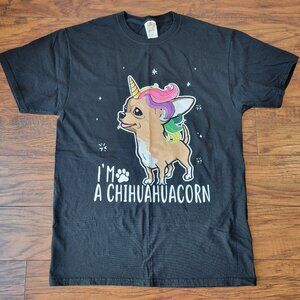 Chihuahua Unicorn I'M A CHICHUAHUACORN Magical Dog Creature Black T-Shirt sz M